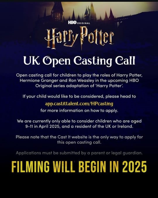 HBO Max Harry potter series casting call